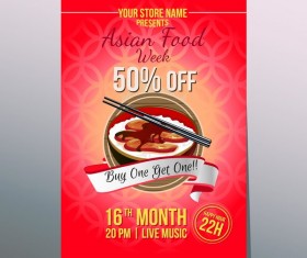 asian food week poster vector