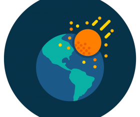 asteroid earth icon vector