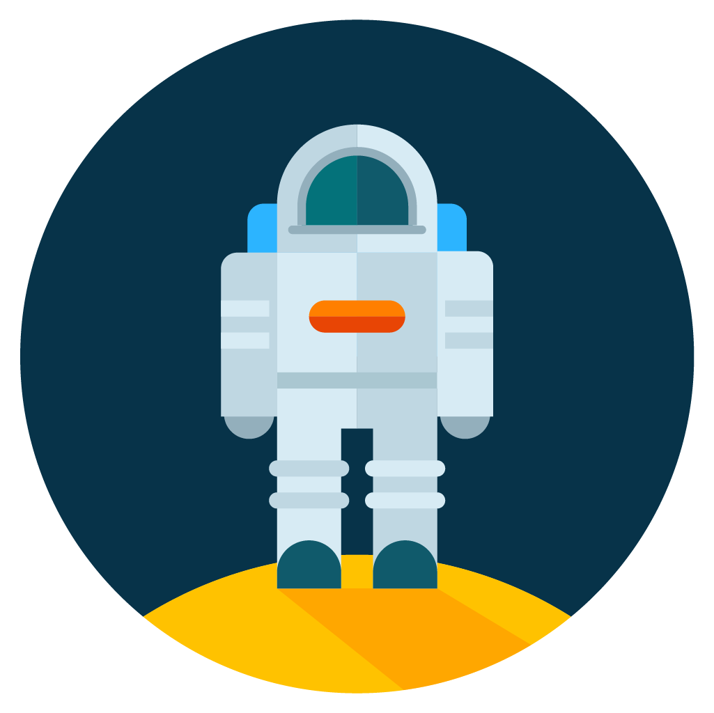 astronaut moon icon vector