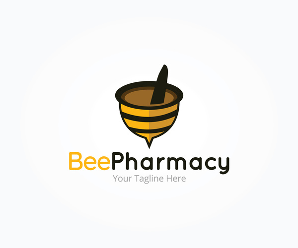 bee pharmacy logo vector