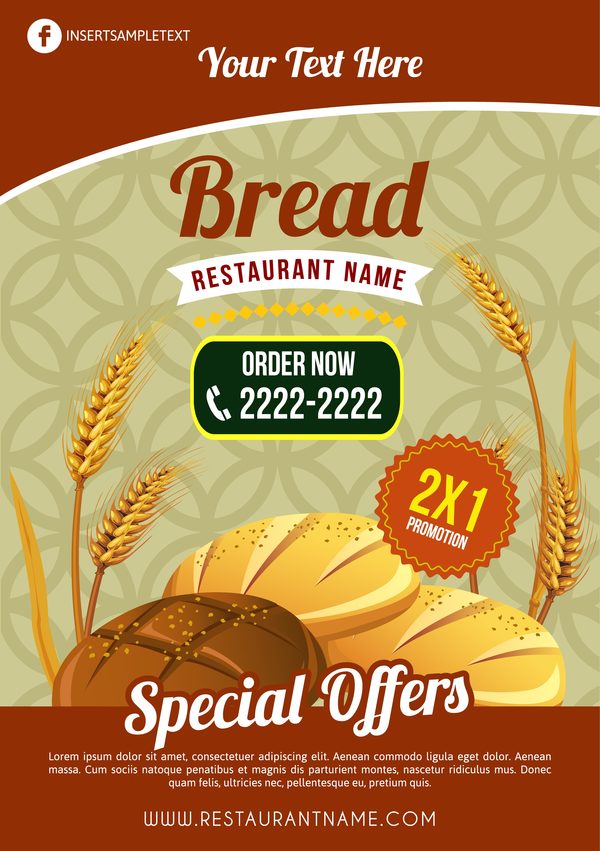 bread poster vector template