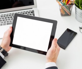 businessman using a tablet PC Stock Photo 02