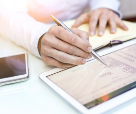 businessman using a tablet PC Stock Photo 07