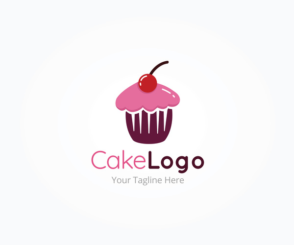 simple cake logo with a combination of a cake and cherry, with stylish  lettering 12698054 Vector Art at Vecteezy