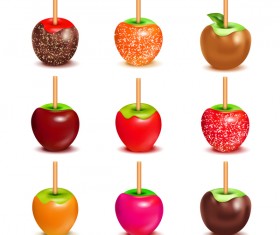 caramel apple assortment set vector
