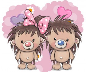 cartoon hedgehogs cartoon illustration vector 02