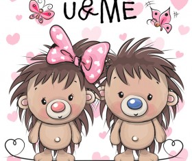 cartoon hedgehogs cartoon illustration vector 04