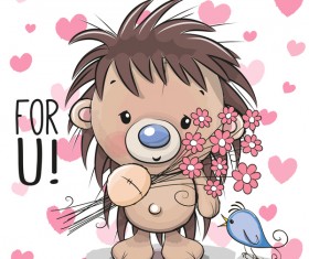 cartoon hedgehogs cartoon illustration vector 05