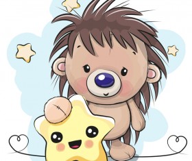 cartoon hedgehogs cartoon illustration vector 06