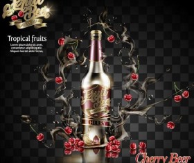 cherry beer poster illustration vector