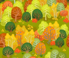 forest autumn seamless pattern vector 03