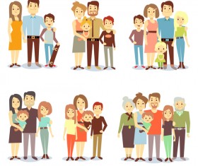 happy family cartoon illustration vector 03