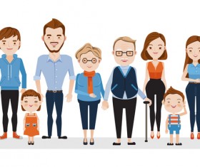 happy family cartoon illustration vector 04