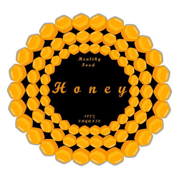 healthy food honey circles background vector 01