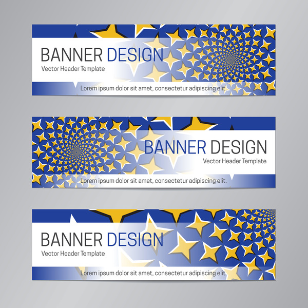 illusion banner vector header template vector 09