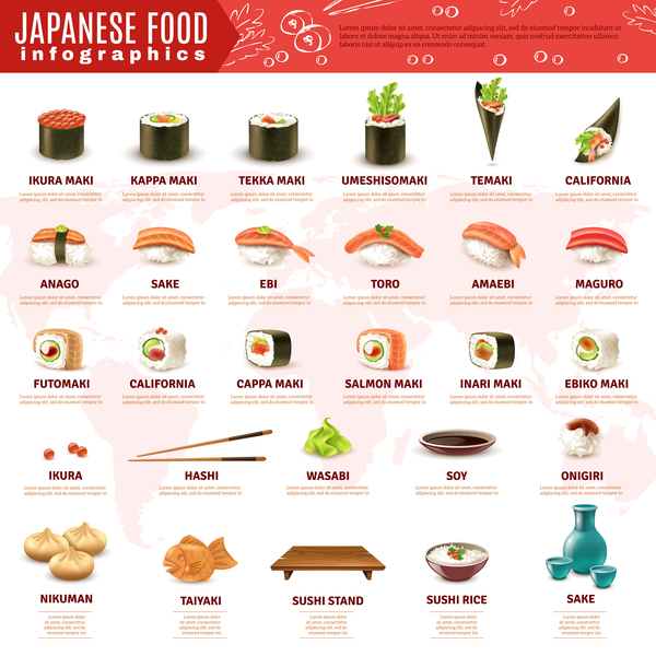 japanese food infographic vector