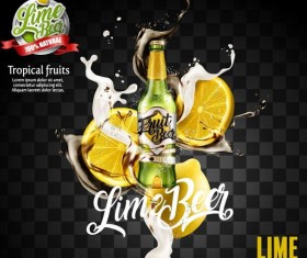 lemon beer poster illustration vectors 01