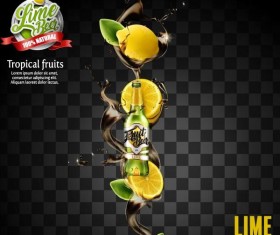 lemon beer poster illustration vectors 02