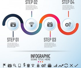 media symbol with infographic vector template 01
