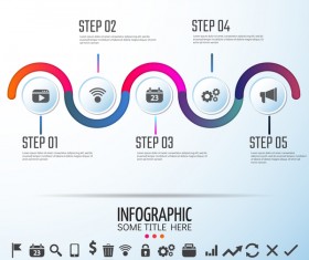 media symbol with infographic vector template 02