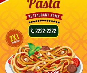 pasta poster template vector