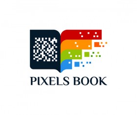 pixels book logo vector