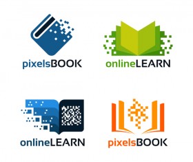 pixels book with online learn logo vector