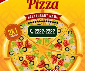 pizza poster template vector