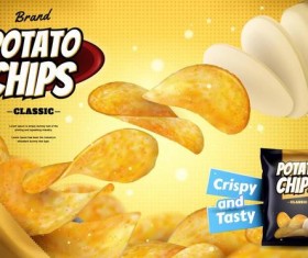 potato chips poster template vectors