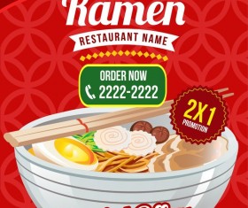 ramen restaurant poster template vector