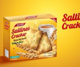 saltine cracker ad poster template vector 03