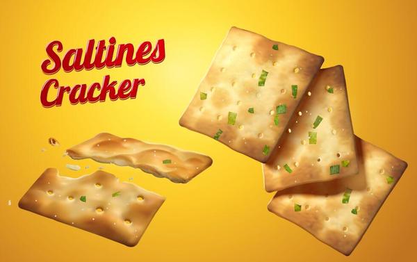 saltine cracker background vector design