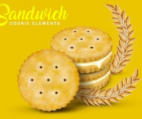 sandwich cookies vector material 02