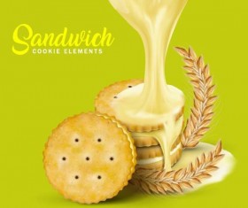 sandwich cookies vector material 03