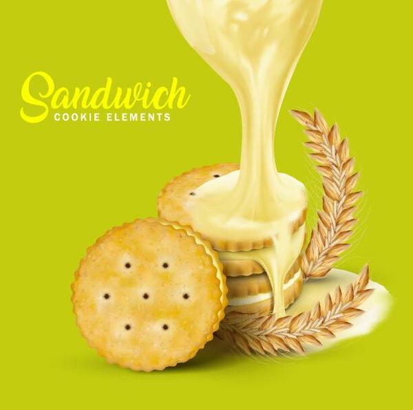 sandwich cookies vector material 03