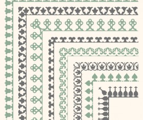 seamless corners border vector material 05