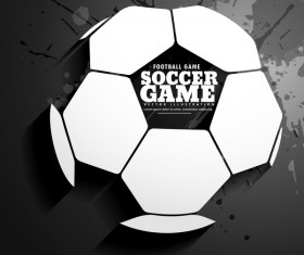 soccer with black grunge background vector