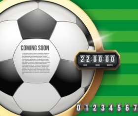 soccer with time background vector