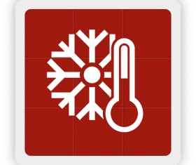 sonwflake and thermometer icon vector