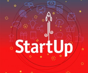 startup red bsiness background vector