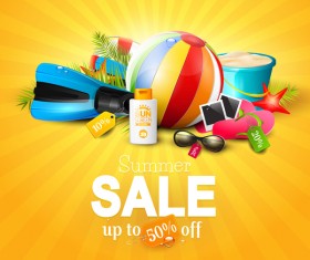 summer sale orange top background vector