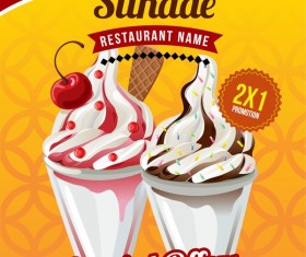 sundae poster template vector