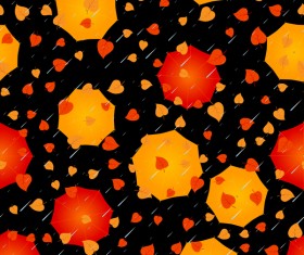 umbrella with leaves seamless pattern vector