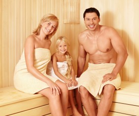 wash sauna family Stock Photo 03