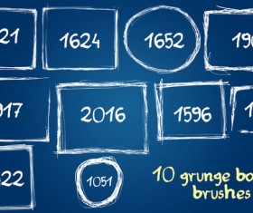 10 Kind grunge border Photoshop Brushes
