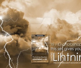 18 Kind Lightning Photoshop Brushes
