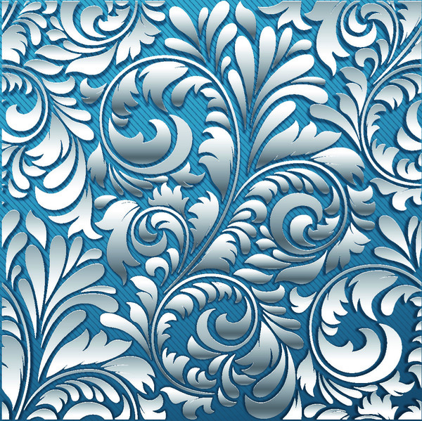 3D Paper cutting floral pattern vector 02