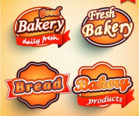 4 Kind bakery labels vector design
