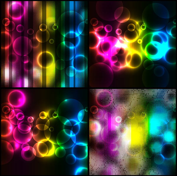4 Kind colorful abstract background vector