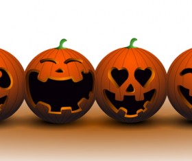 4 halloween pumpkin vector material